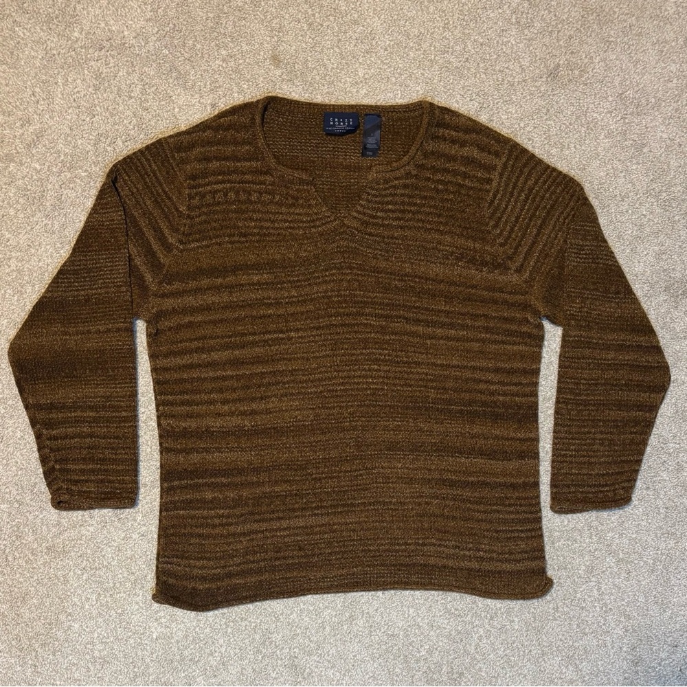 Vintage Crazy Horse by Liz Claiborne Textured Brown Knit Sweater Women’s S